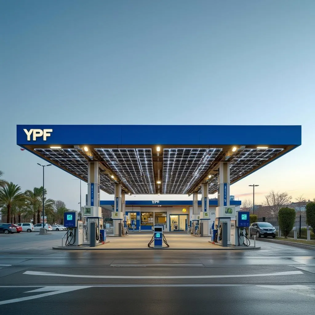 Paneles solares en estaciones YPF